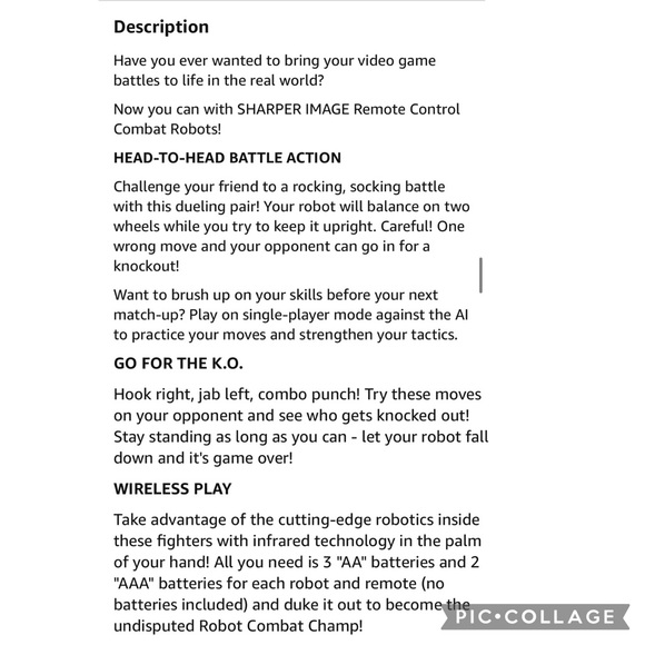 Sharper Image Remote Control Robot Combat Set - Picture 9 of 12